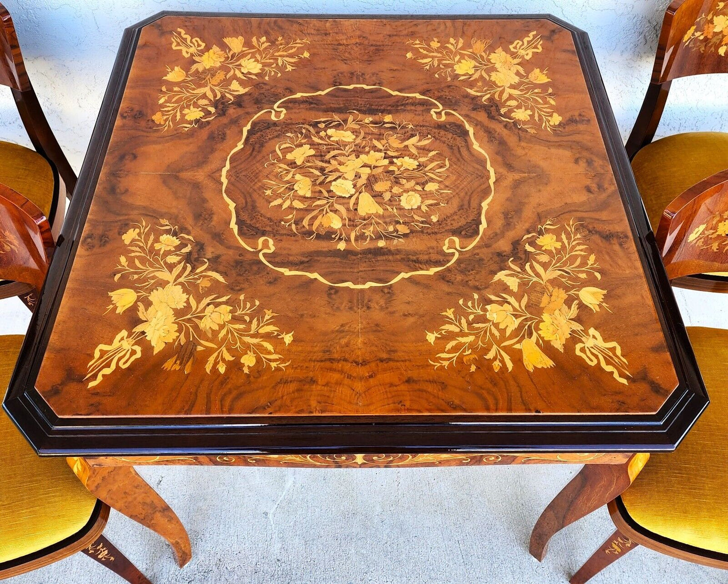 Notturno Intariso Casino Game Table Chairs Italian