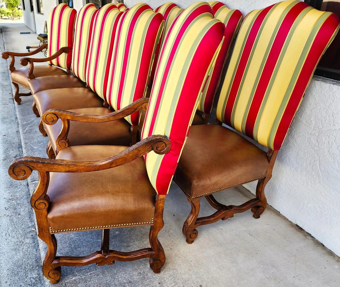 (10) Louis XIII Os de Mouton Dining Chairs By CENTURY FURNITURE