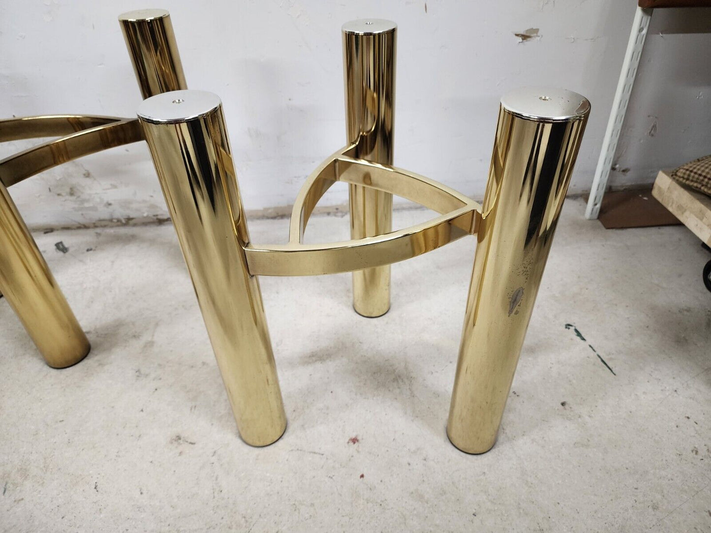 MCM Tubular Brass Table Set Vintage