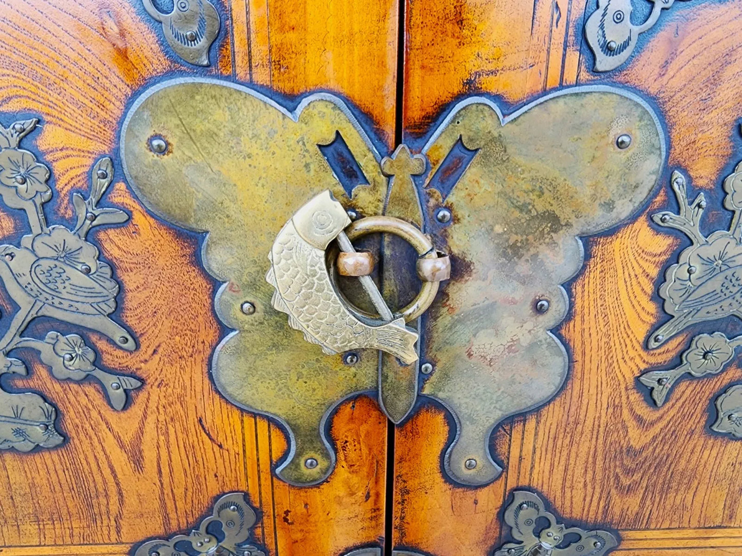 Antique Korean Bandaji Nong Tansu Scholars Wedding Cabinet