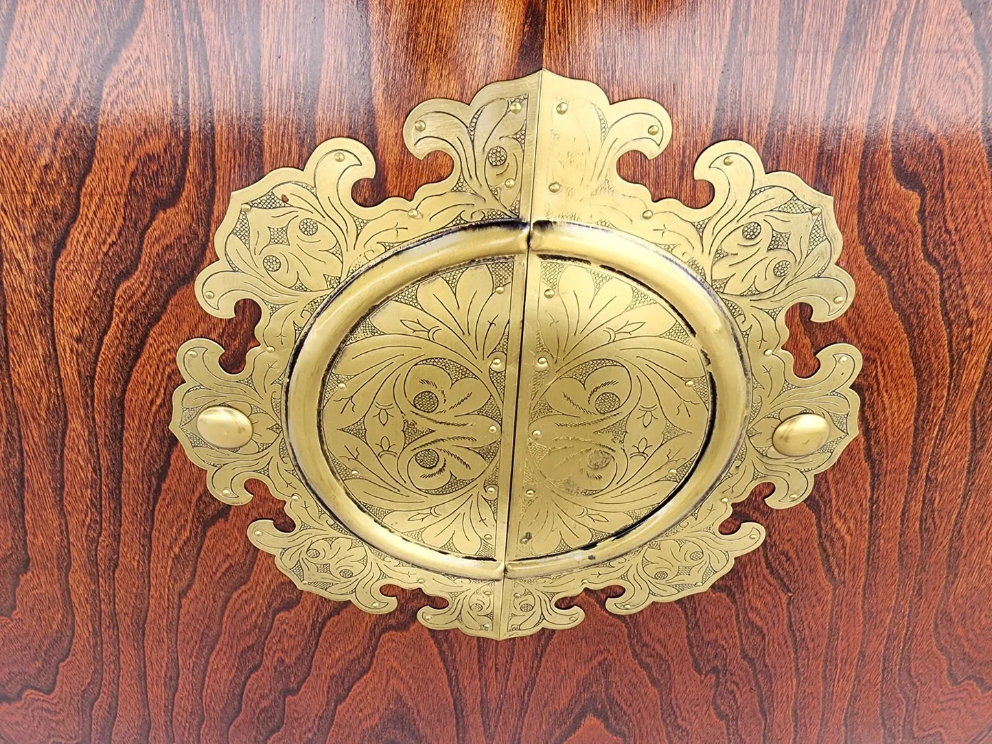 Asian Dry Bar Fold Out Chinoiserie Rosewood Rolling