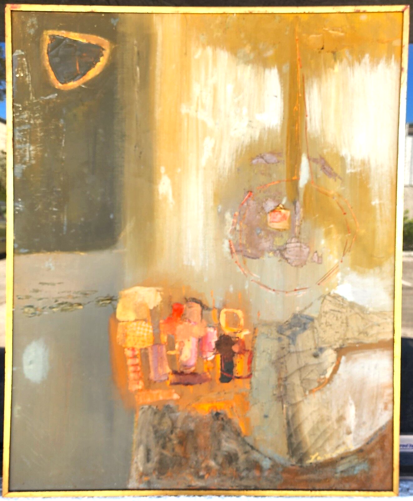 Vintage Signed MCM Abstract Oil Painting