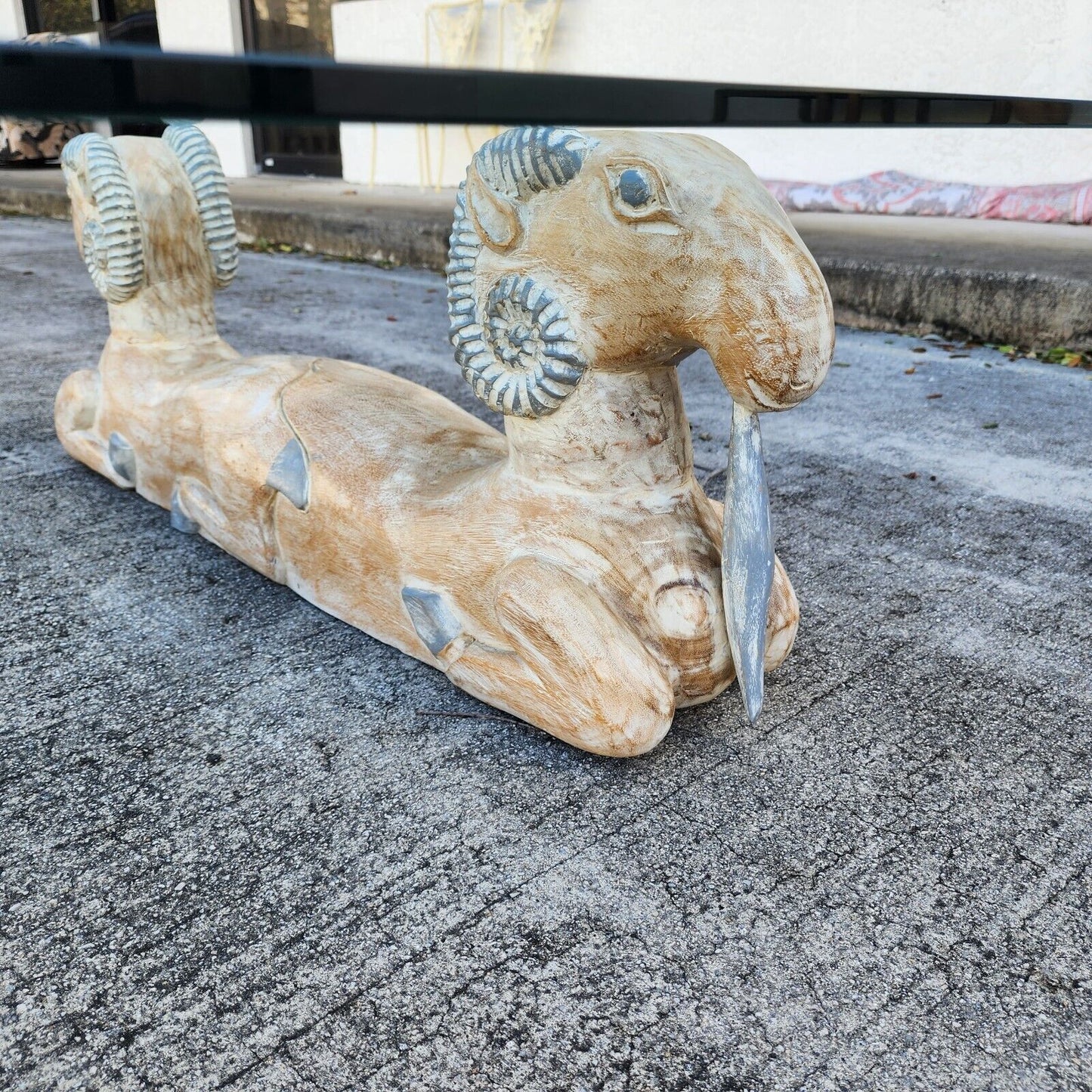 Rams Heads Coffee Cocktail Table Wood