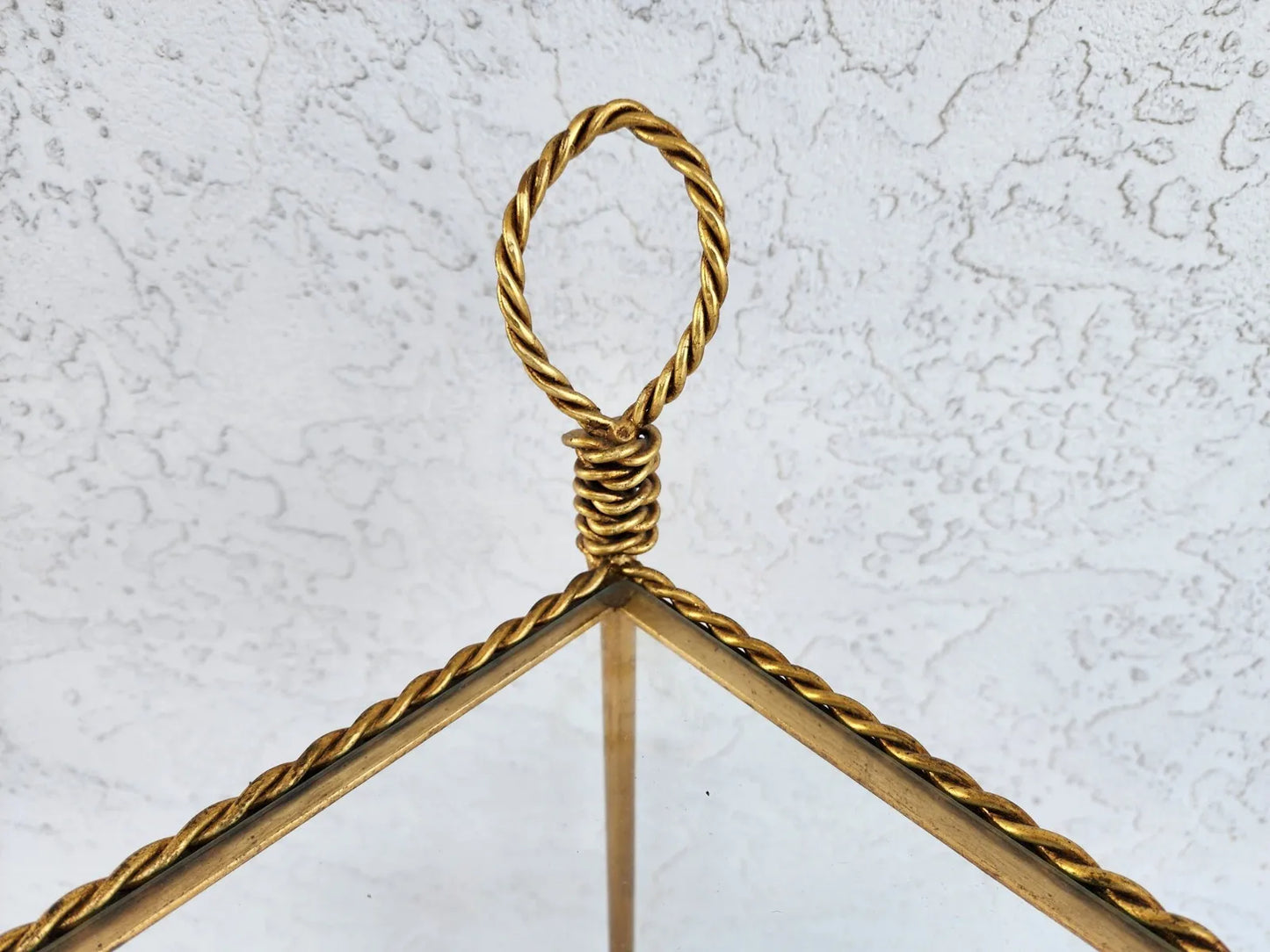 Gilt Metal Corner Table Rope & Tassel Shelf