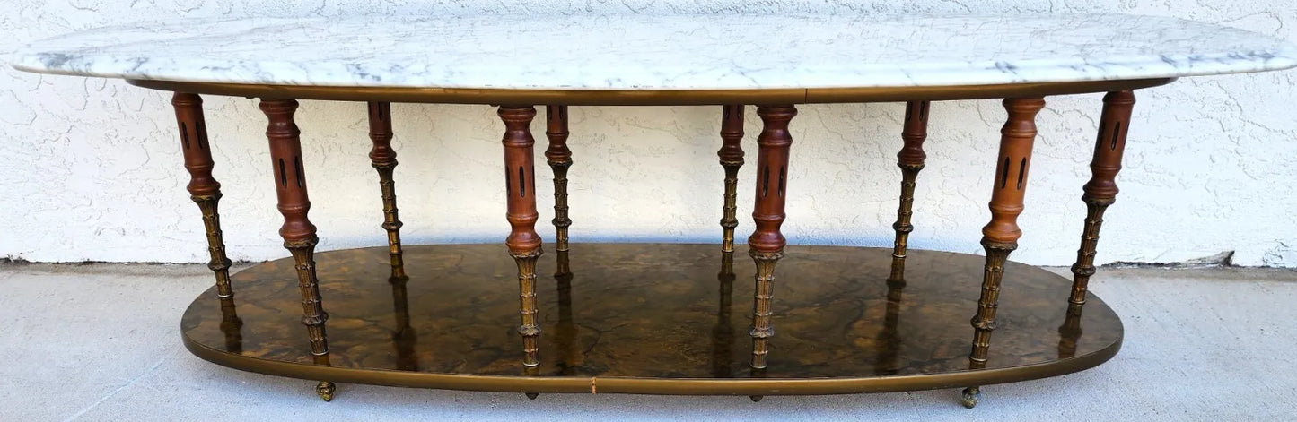 Vintage Italian Coffee Table Carrera Marble