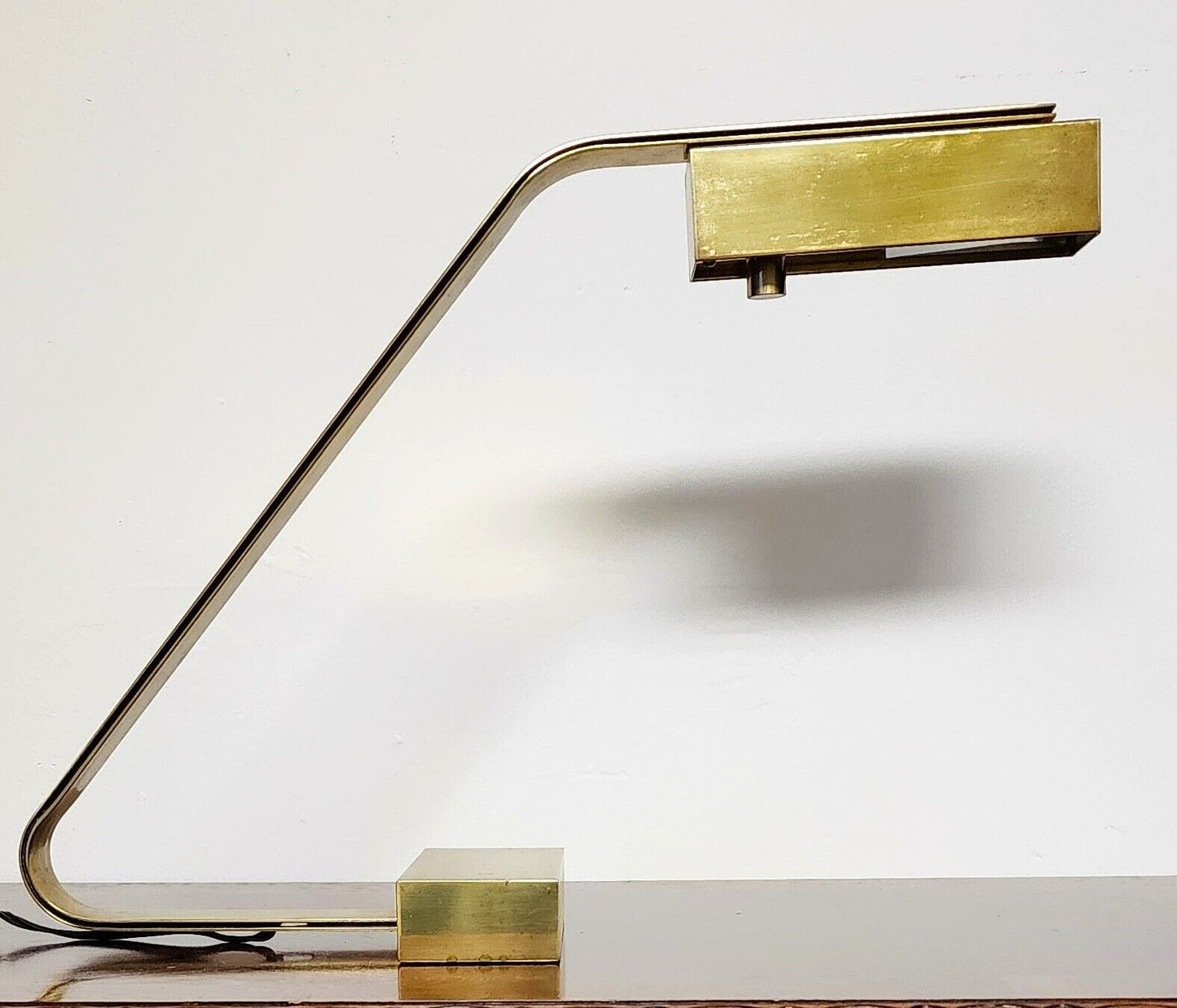 Casella Brass Flat Bar Desk Lamp Rare 1970s