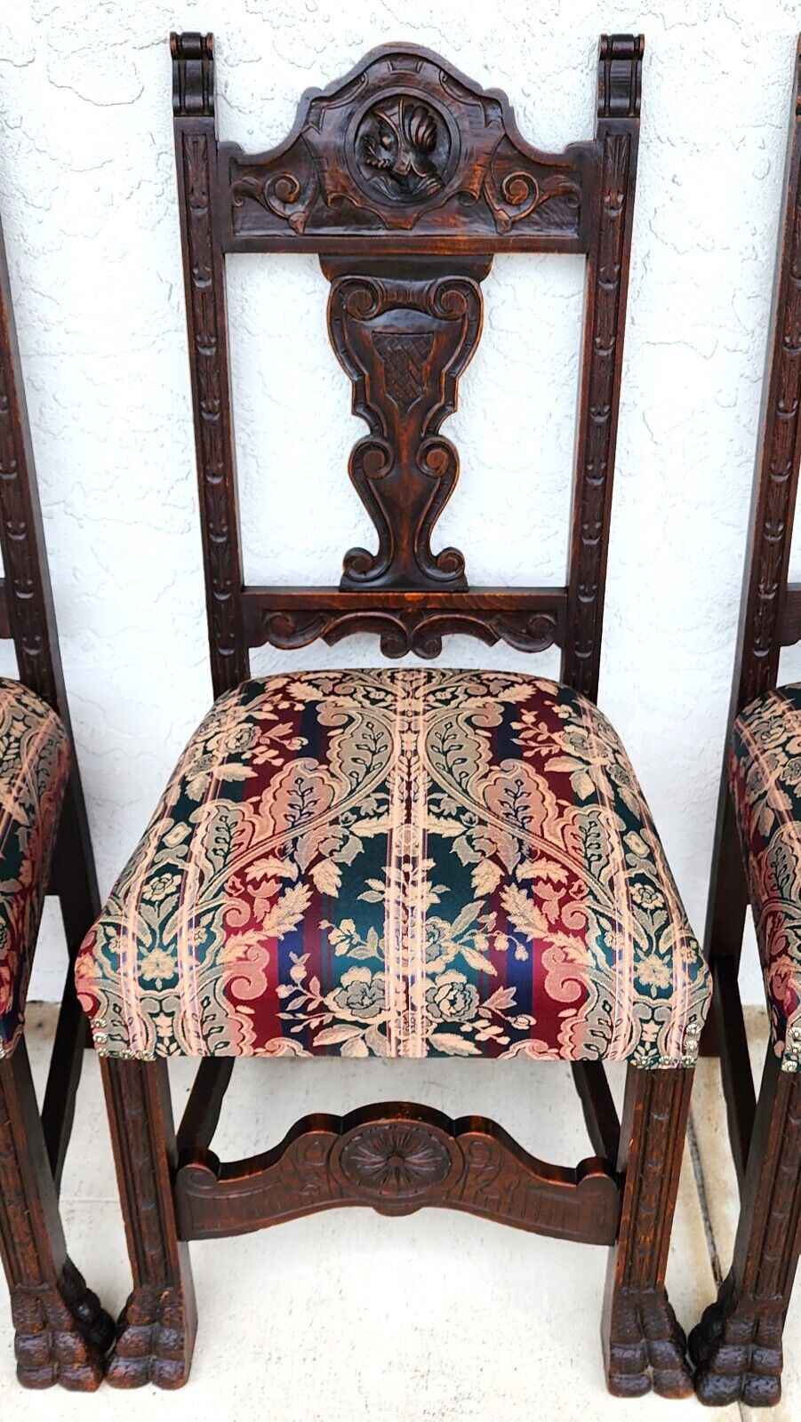 19th Century French Oak Dining Chairs Set of 4