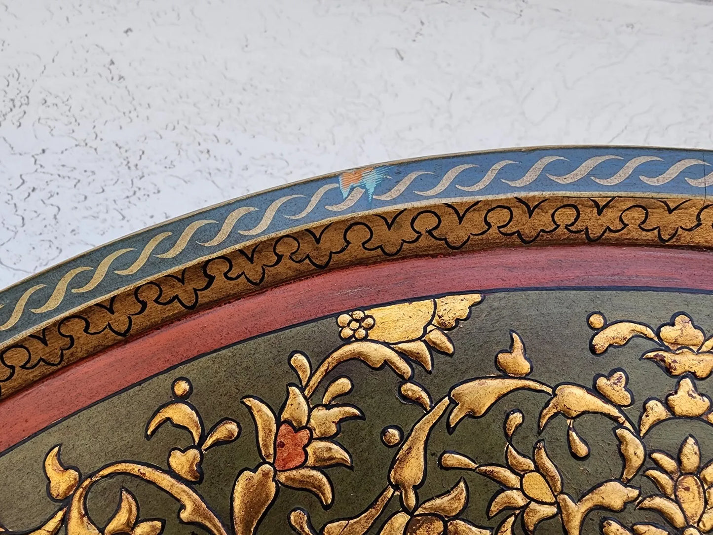 French Display Cabinet Giltwood Hand Painted Curio