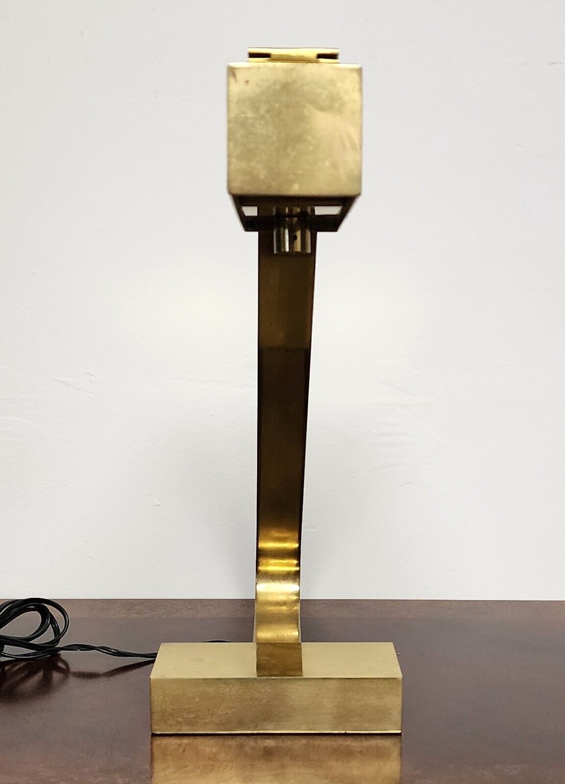 Casella Brass Flat Bar Desk Lamp Rare 1970s