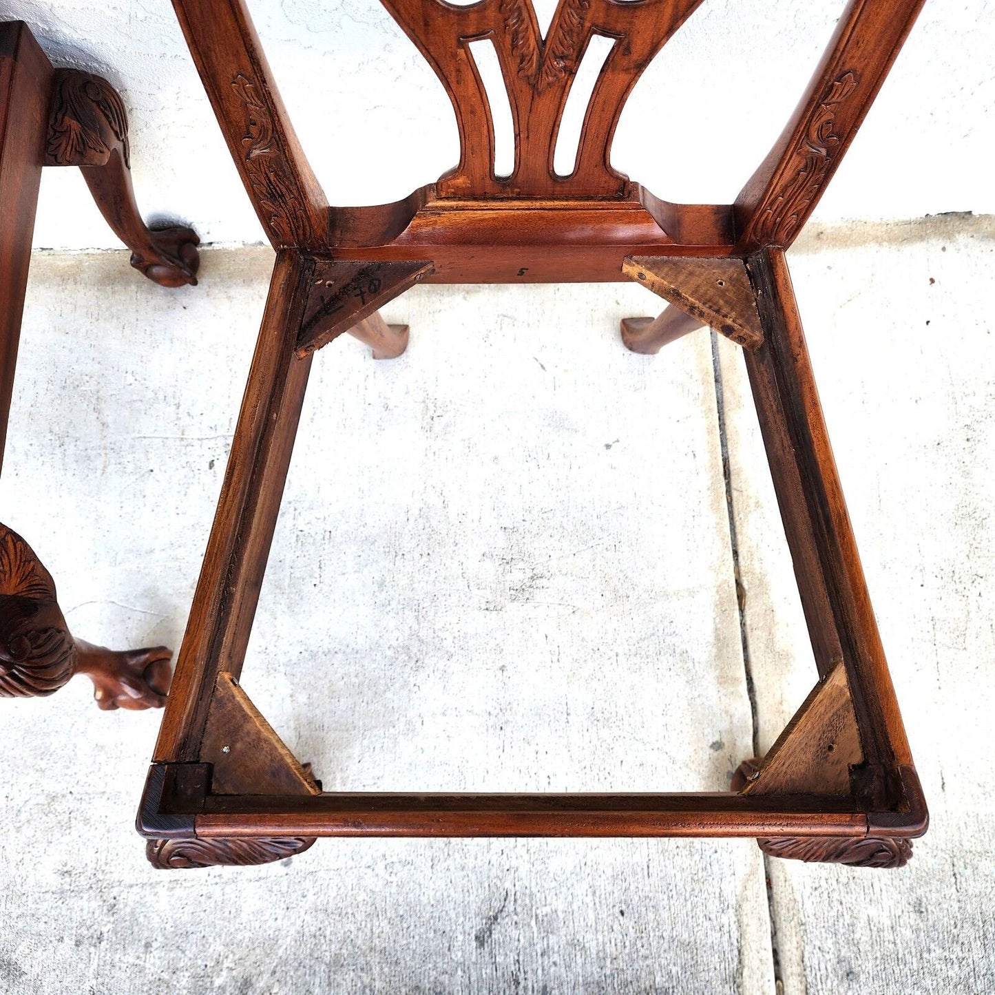 Antique Chippendale Dining Chairs Owl Mahogany - Set of 4