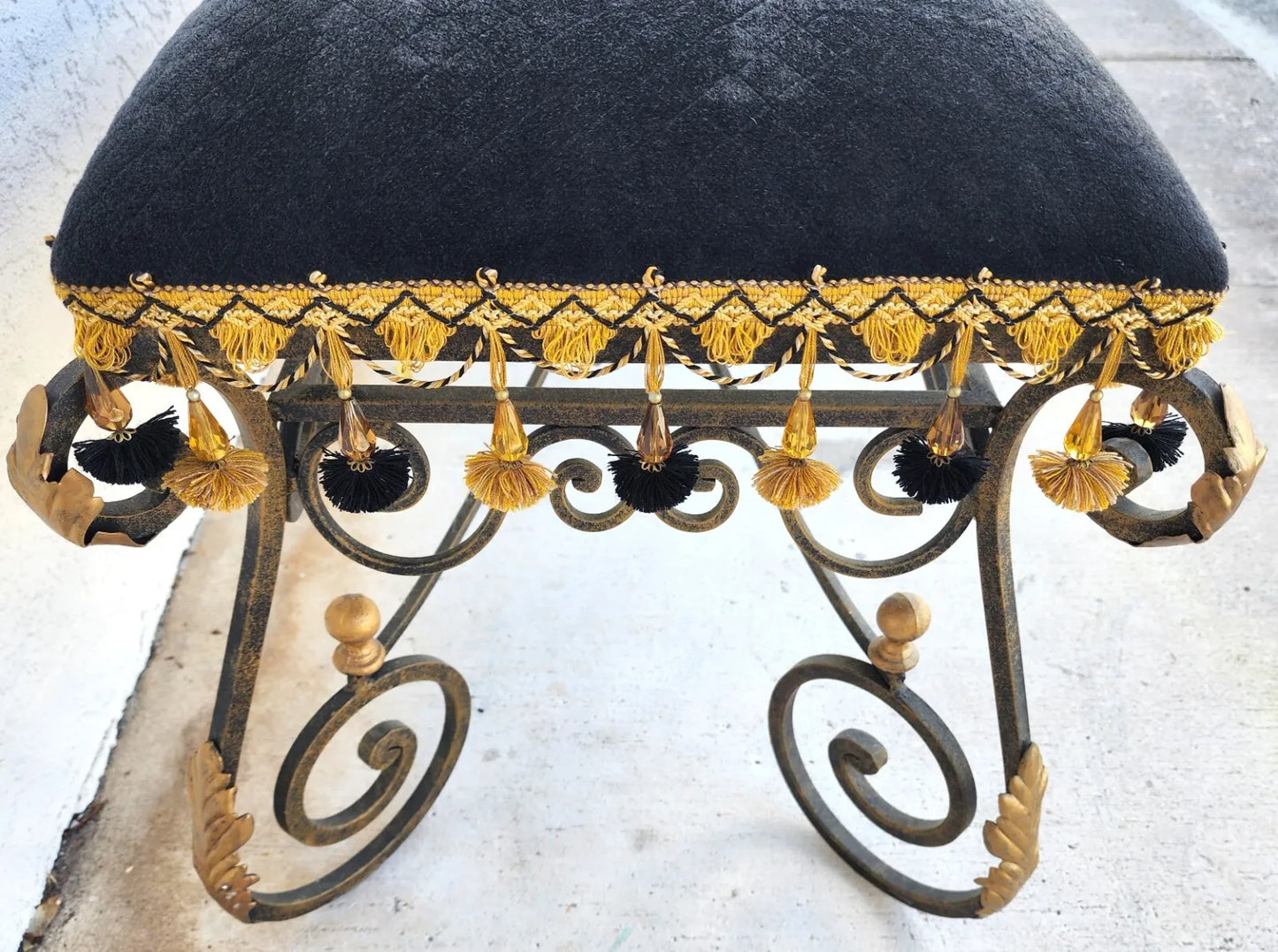 French Louis XV Wrought Iron Ormolu Bench