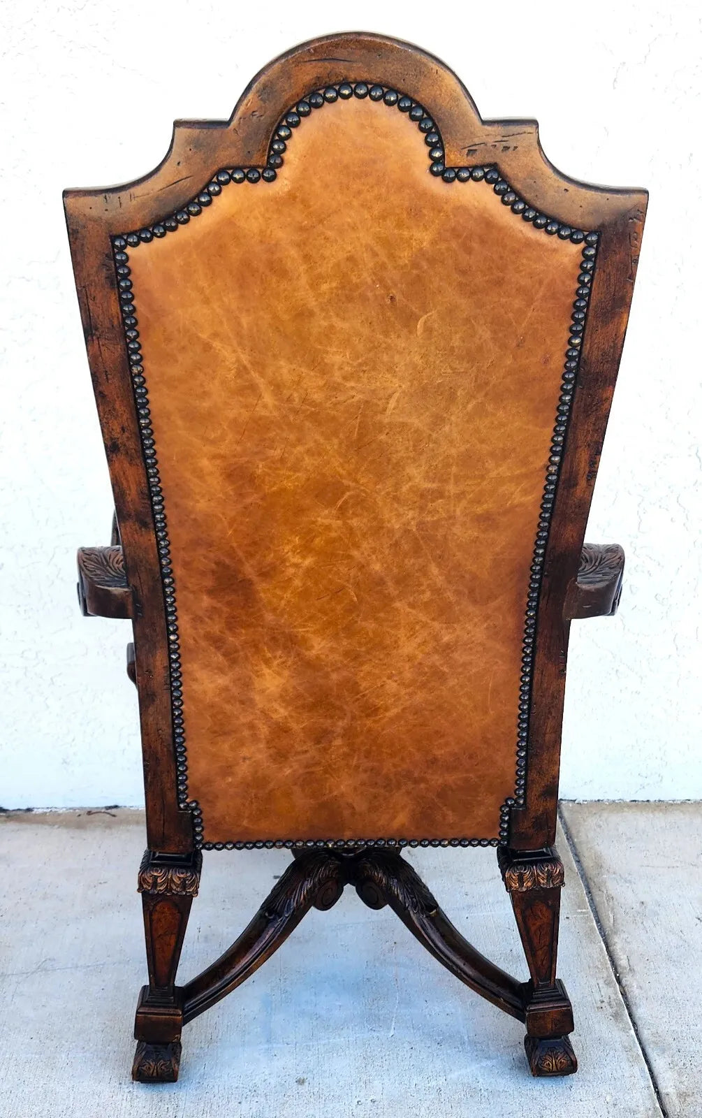 Leather Throne Armchair by THEODORE ALEXANDER