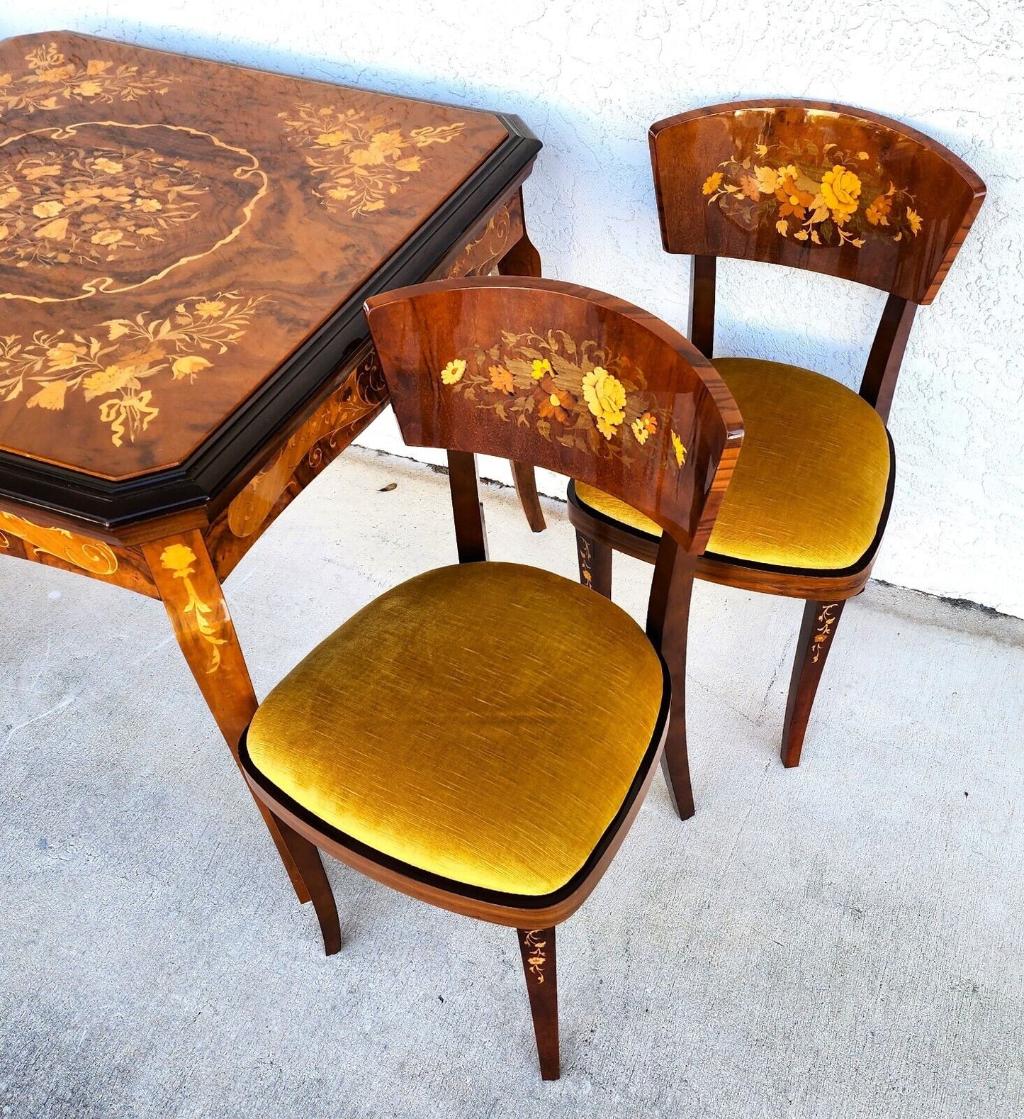 Notturno Intariso Casino Game Table Chairs Italian