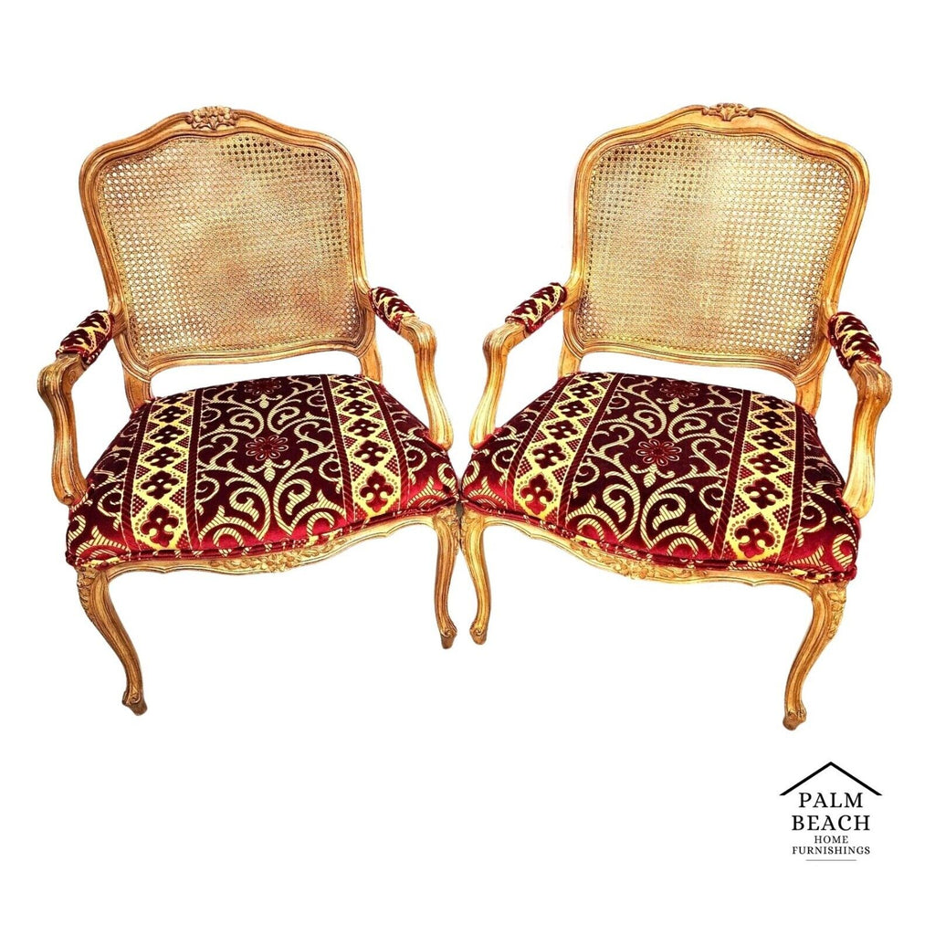 French Louis XV Armchairs Fauteuil Vintage