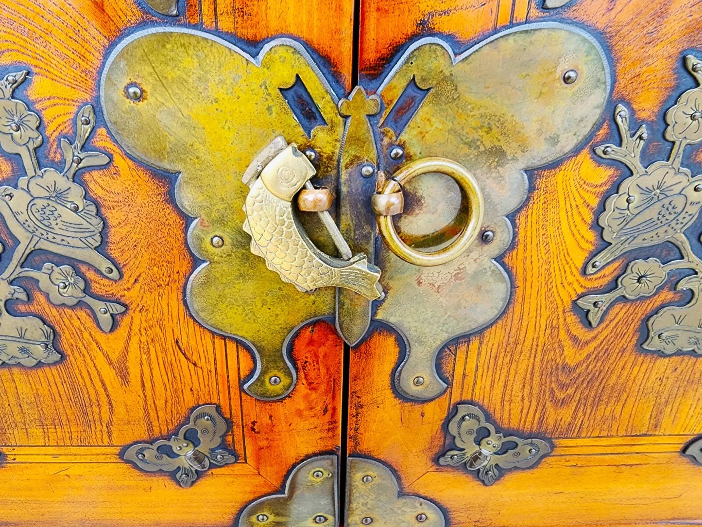 Antique Korean Bandaji Nong Tansu Scholars Wedding Cabinet