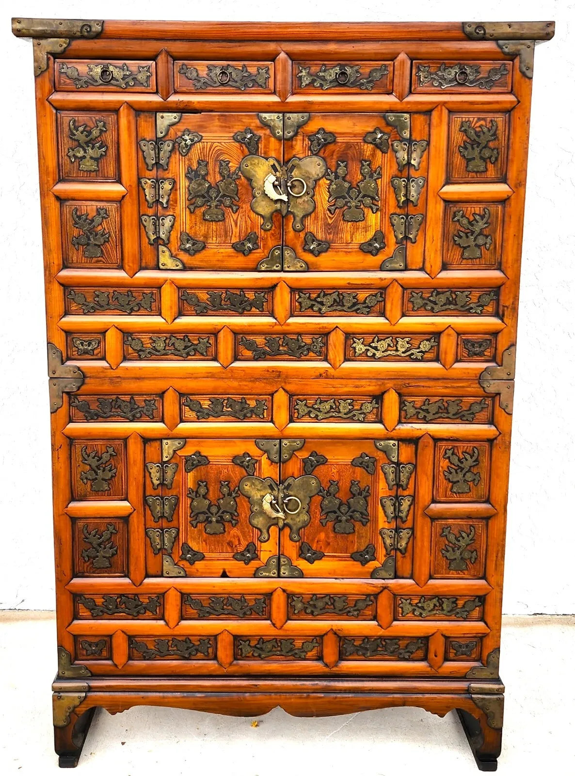 Antique Korean Bandaji Nong Tansu Scholars Wedding Cabinet
