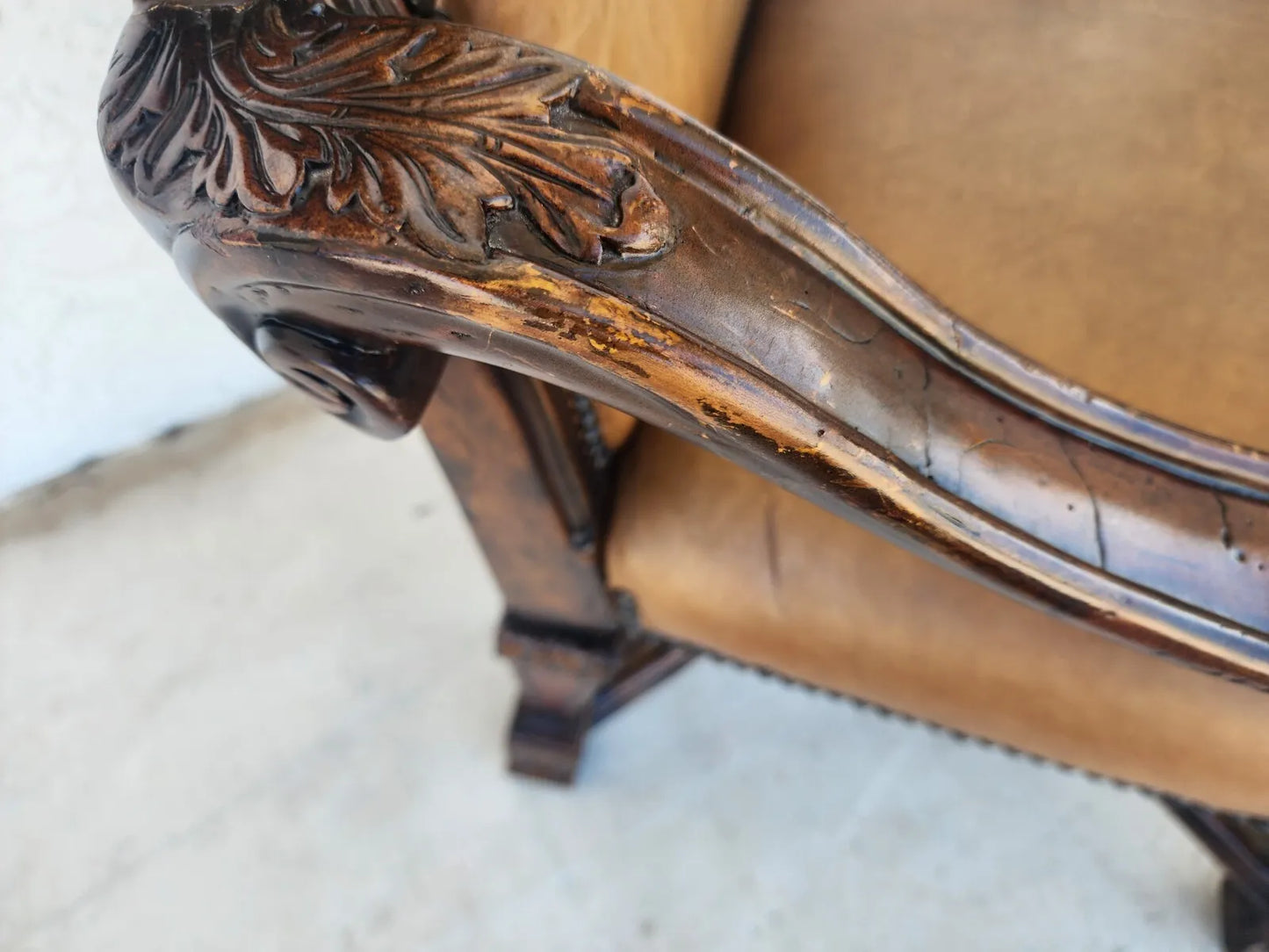 Leather Throne Armchair by THEODORE ALEXANDER