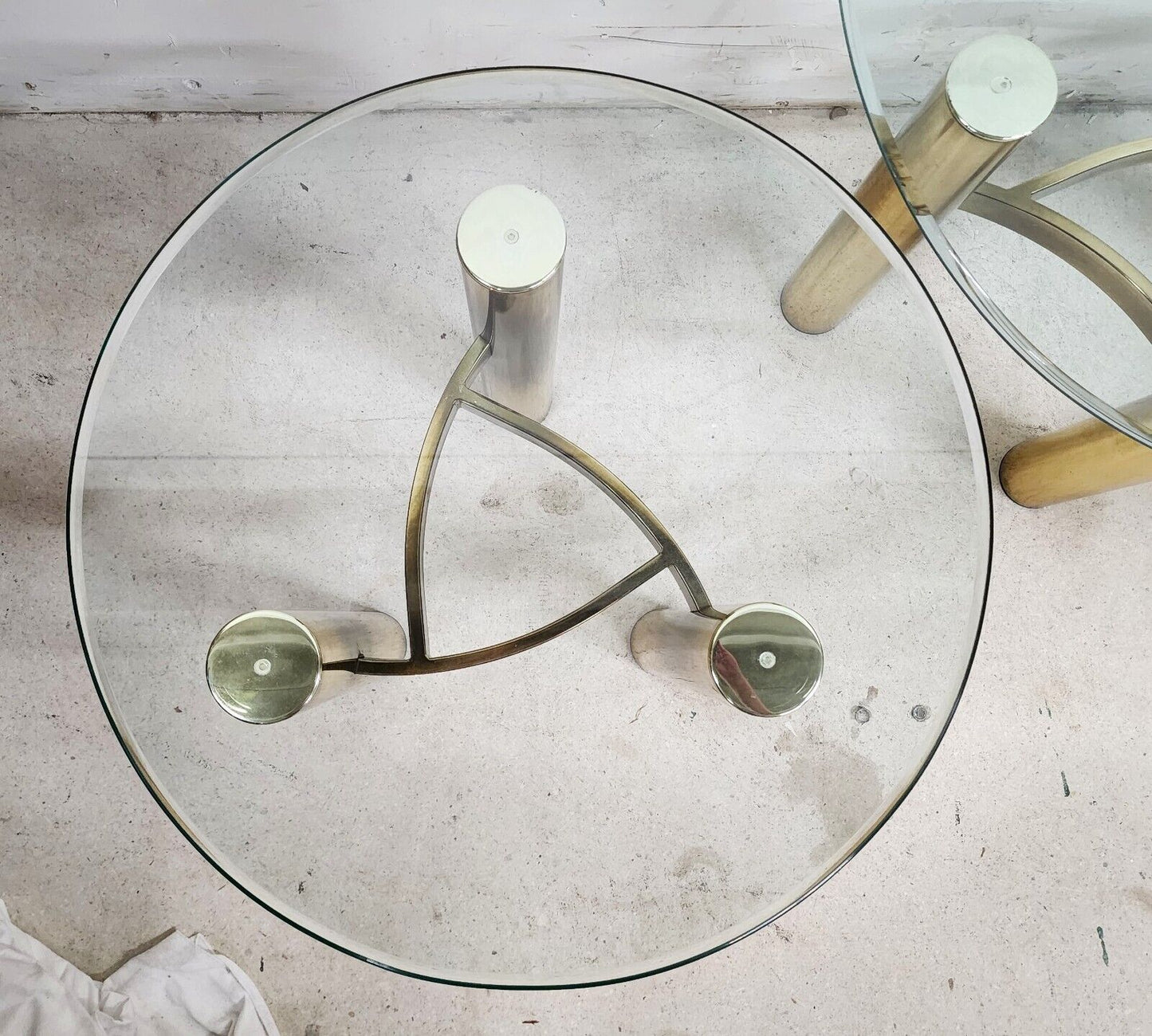 MCM Tubular Brass Table Set Vintage