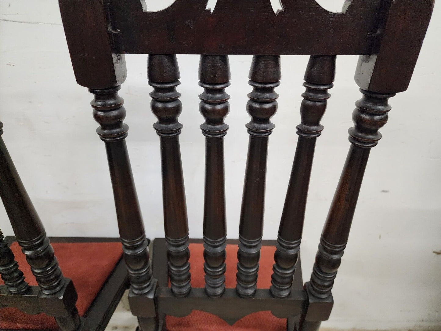Antique Hall Chairs Walnut Dining Accent Pair