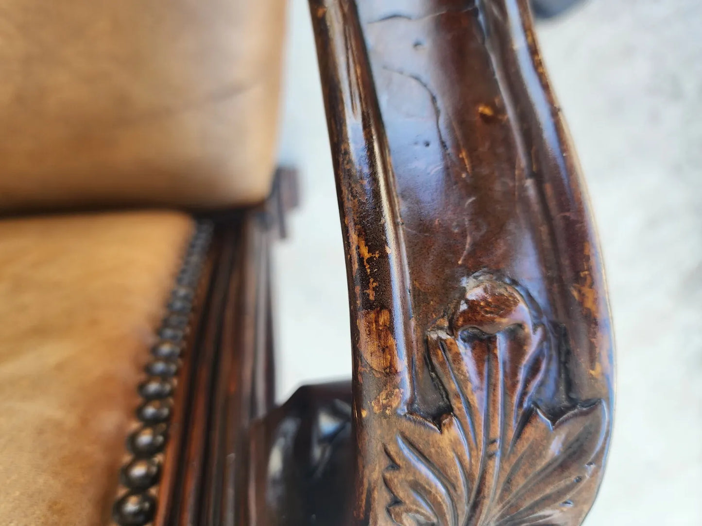 Leather Throne Armchair by THEODORE ALEXANDER