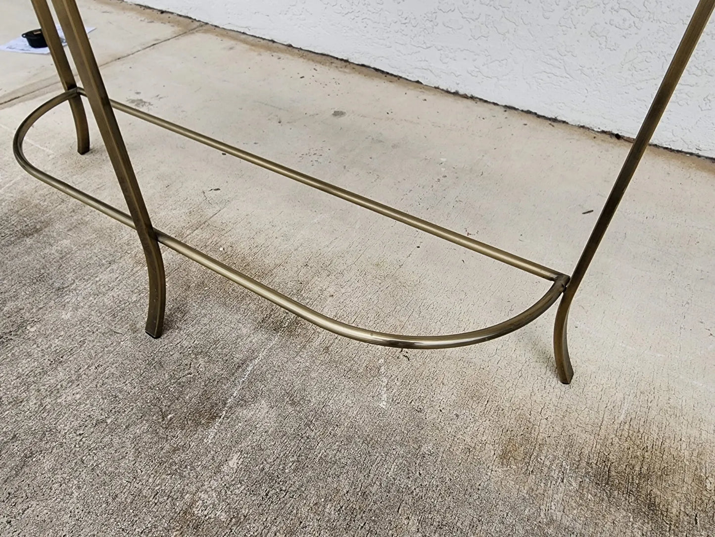 Regency Console Table Brass Swans Inlaid Onyx