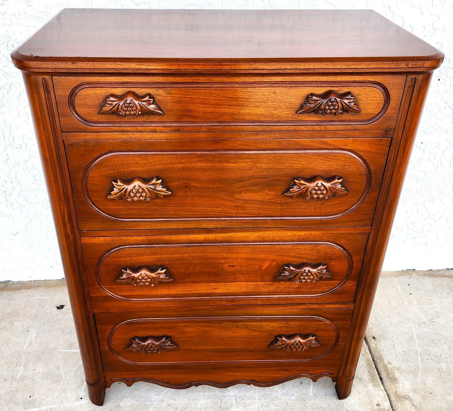 Antique Dresser Highboy Solid Walnut by Davis Cabinet Co