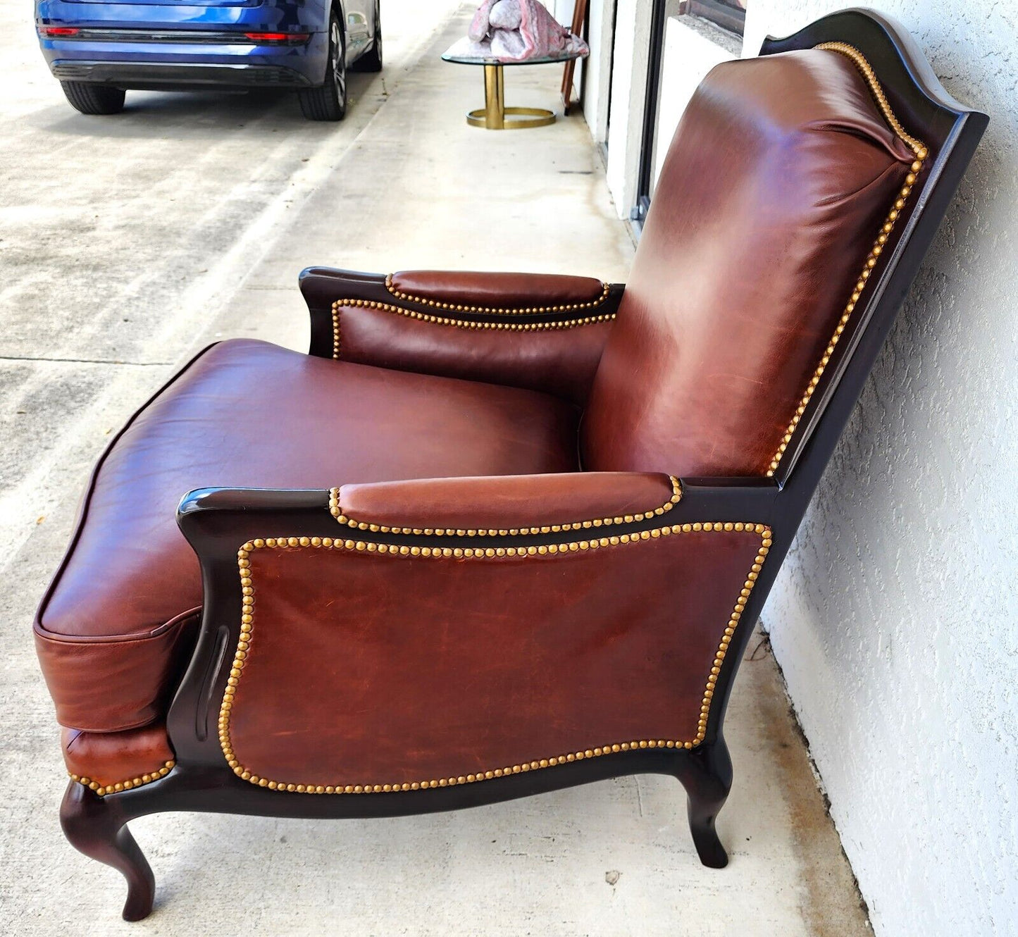Leather Lounge Chair & Ottoman by HENREDON