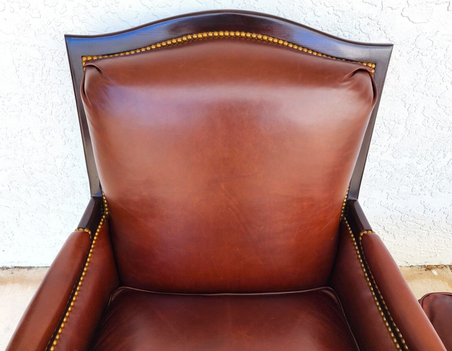 Leather Lounge Chair & Ottoman by HENREDON