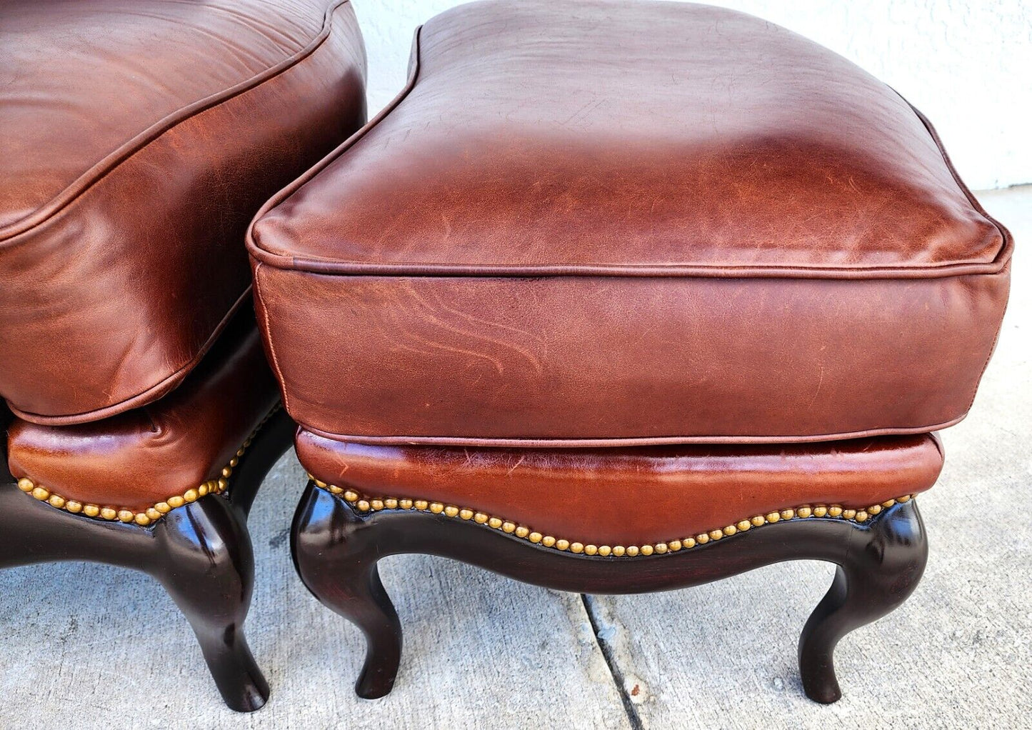 Leather Lounge Chair & Ottoman by HENREDON