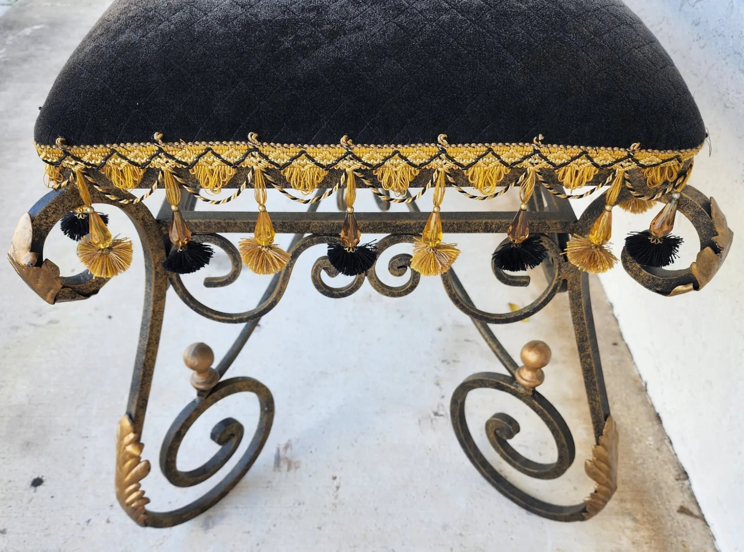 French Louis XV Wrought Iron Ormolu Bench