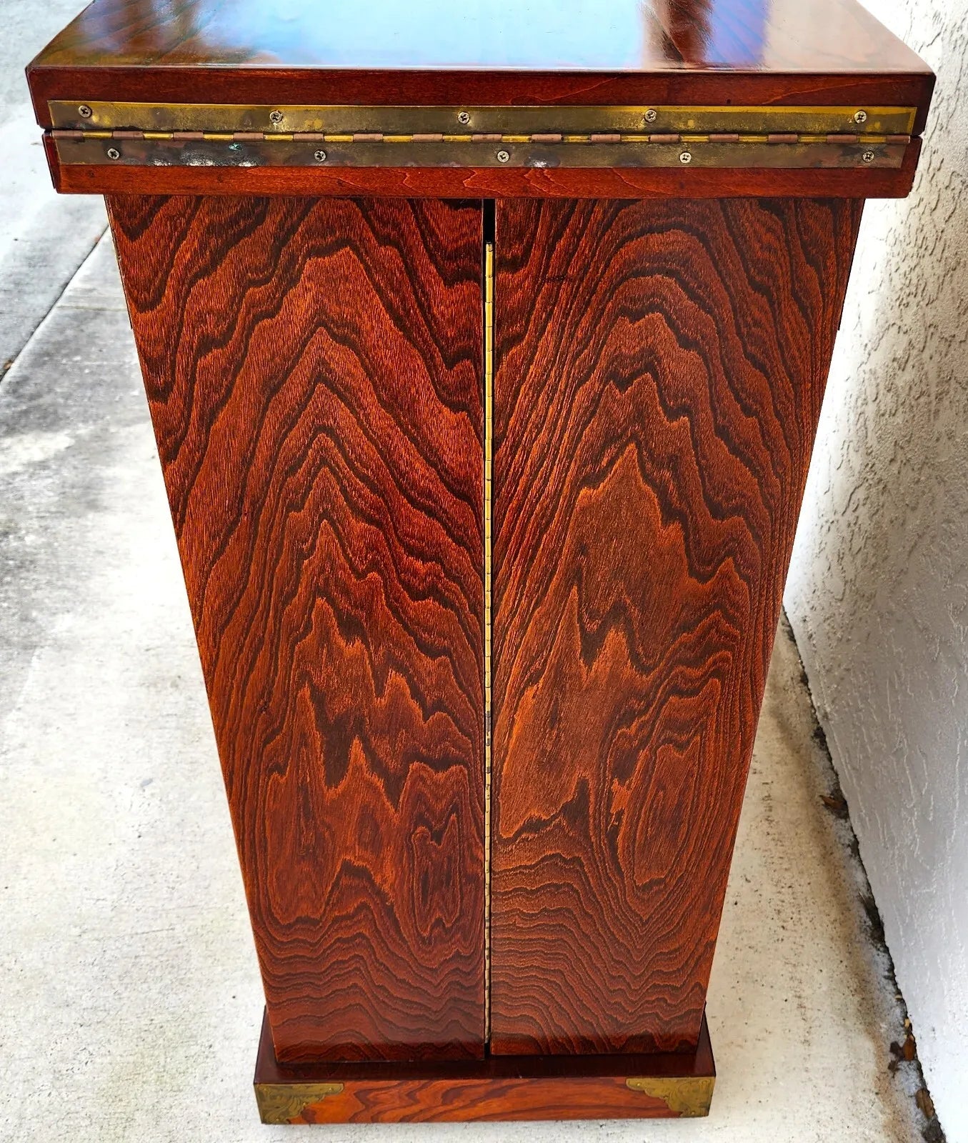 Asian Dry Bar Fold Out Chinoiserie Rosewood Rolling