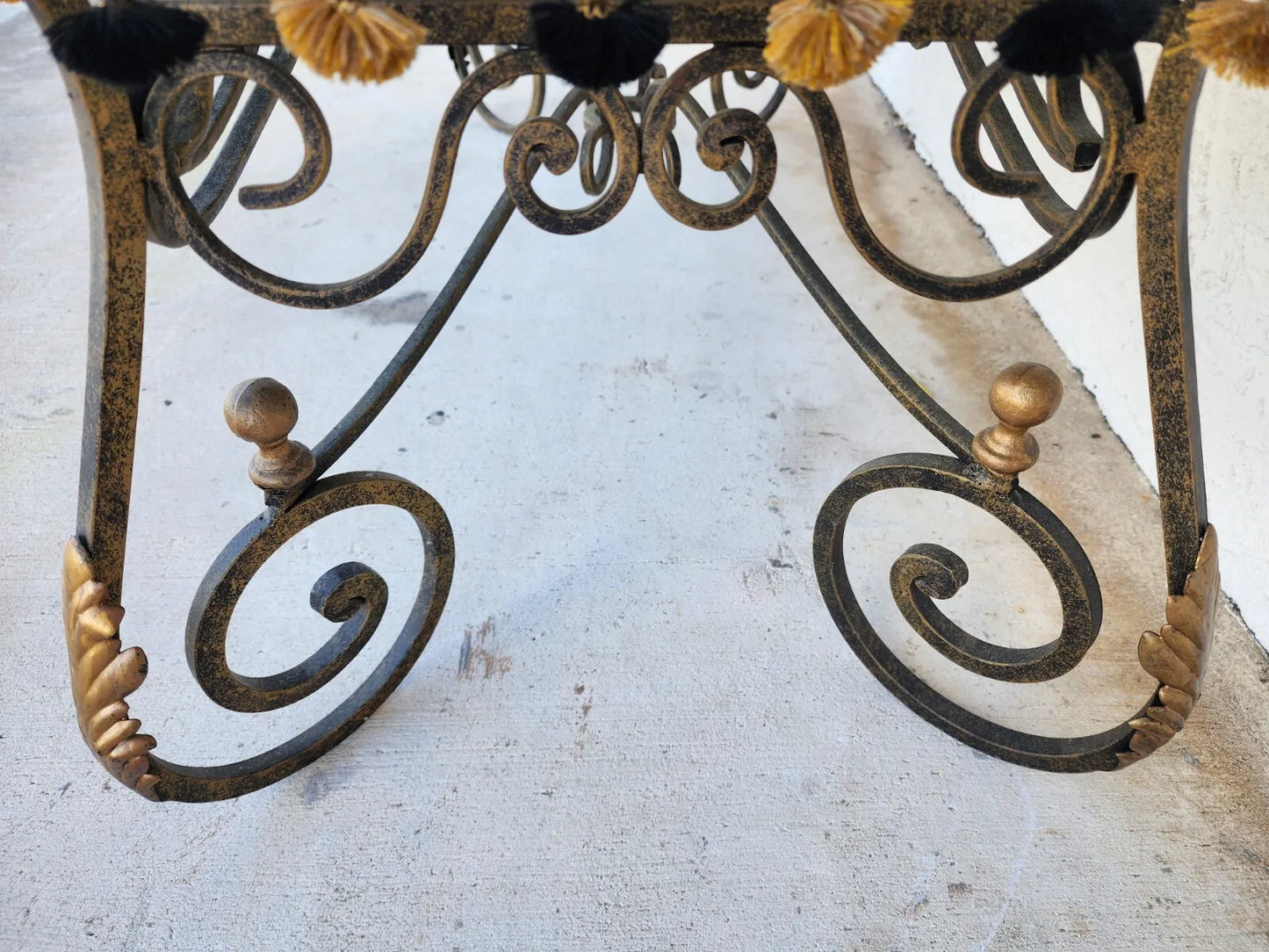 French Louis XV Wrought Iron Ormolu Bench