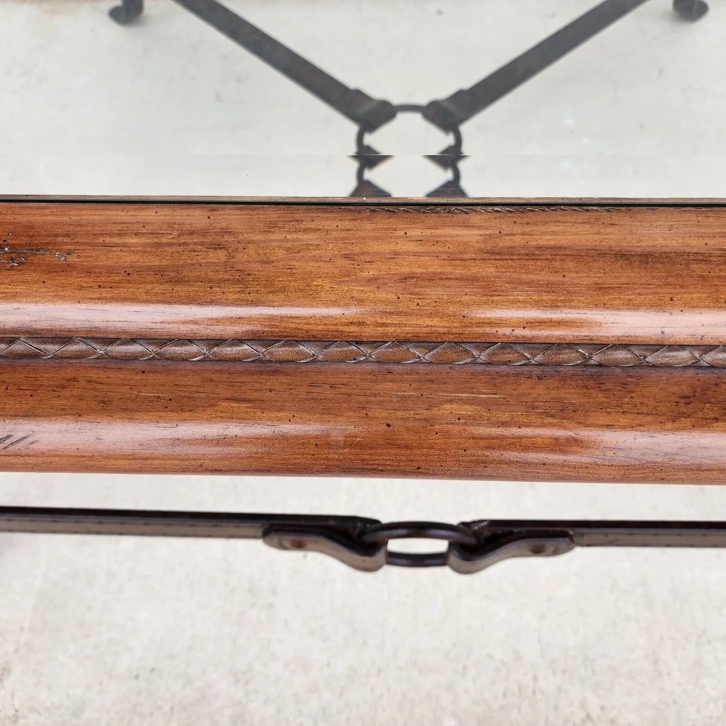 Adnet Hermes Style Coffee Table Equestrian Ranch Rustic