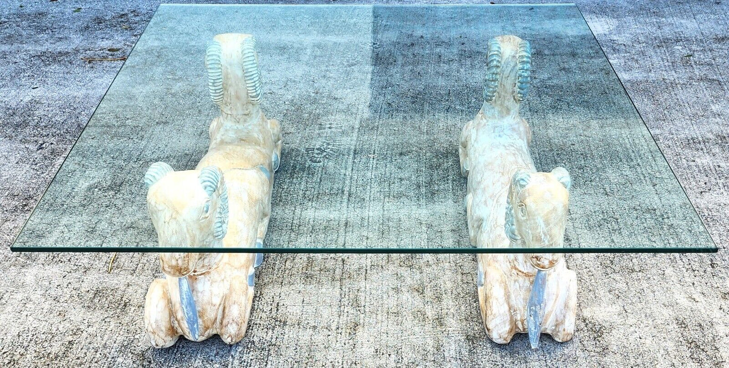 Rams Heads Coffee Cocktail Table Wood