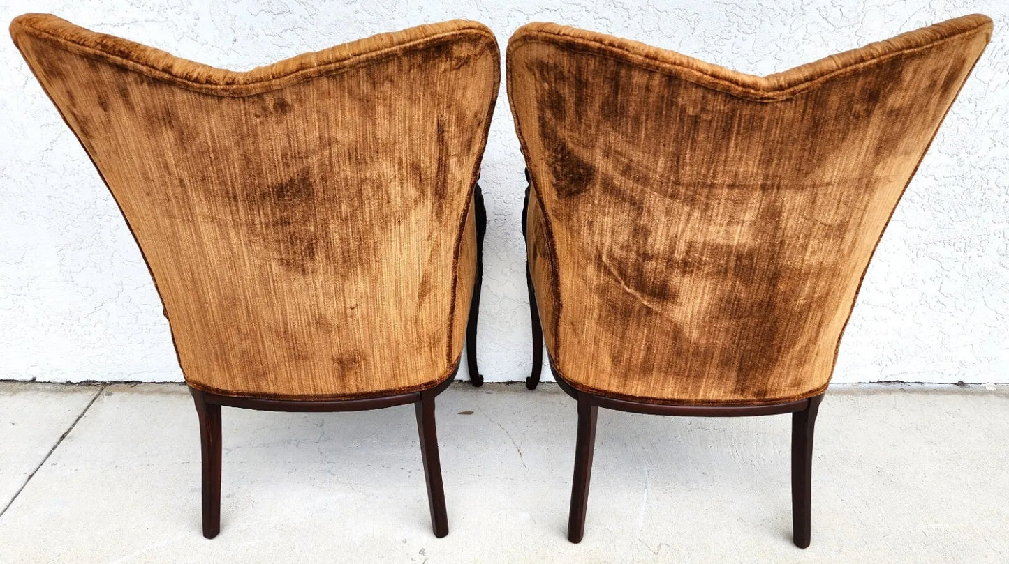 GROSFELD HOUSE Armchairs Walnut Nude Carvings Bergere