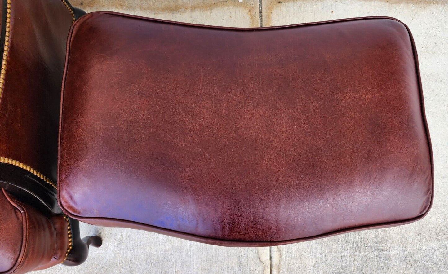 Leather Lounge Chair & Ottoman by HENREDON