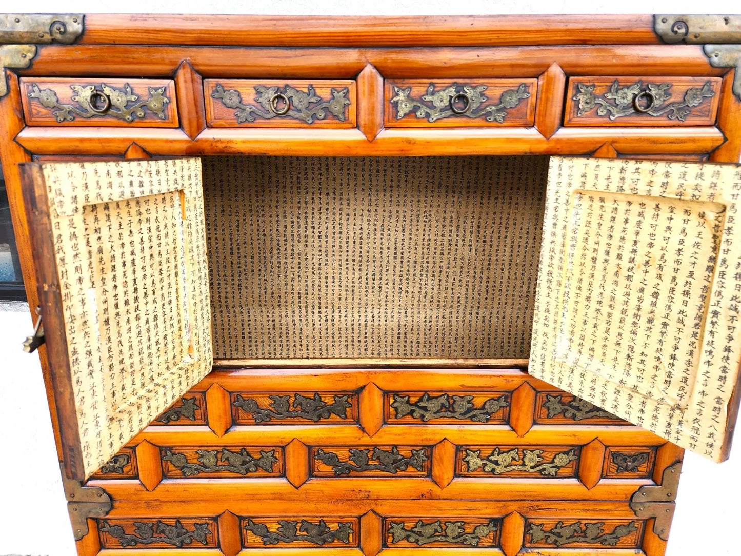 Antique Korean Bandaji Nong Tansu Scholars Wedding Cabinet