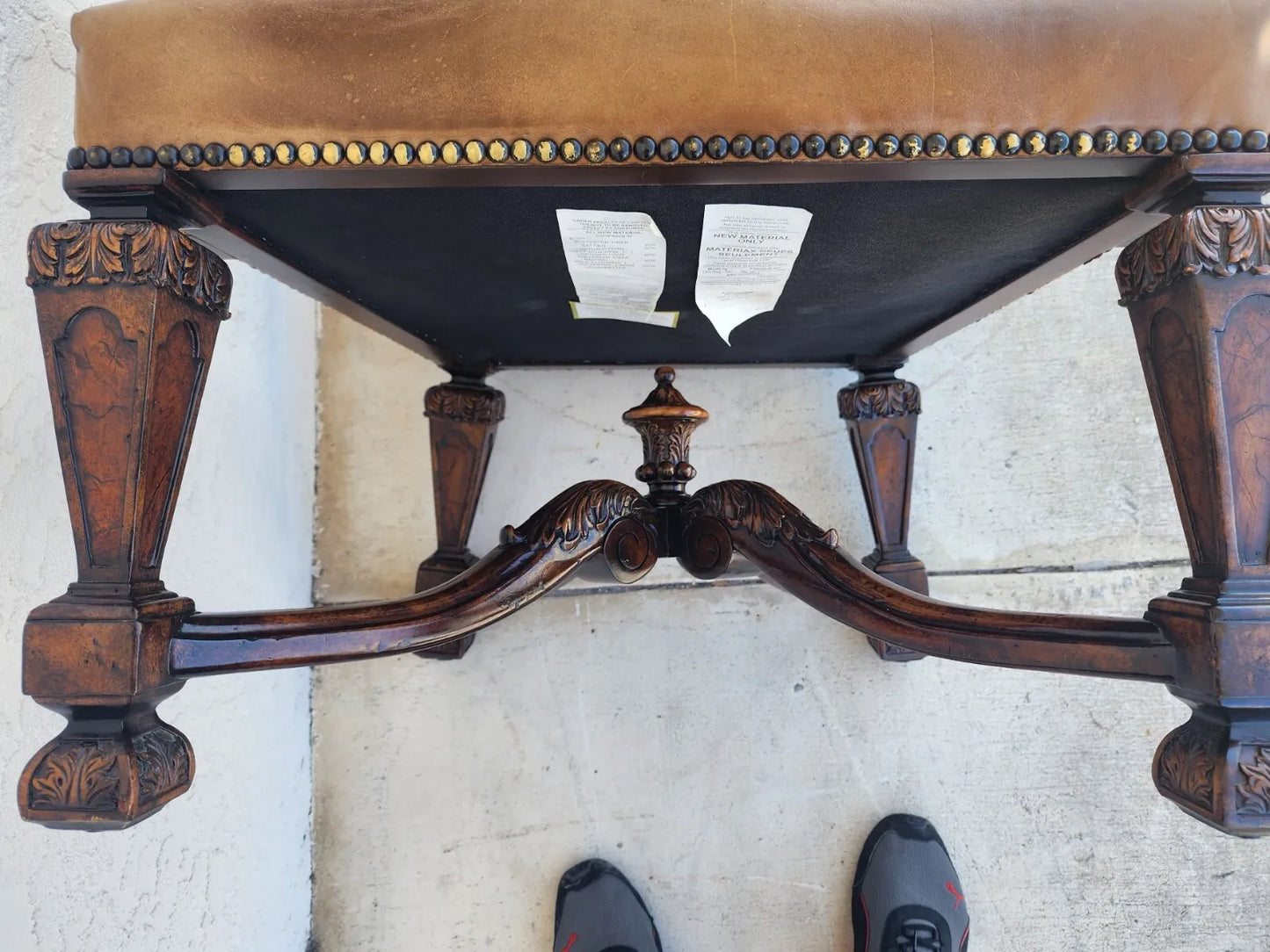 Leather Throne Armchair by THEODORE ALEXANDER