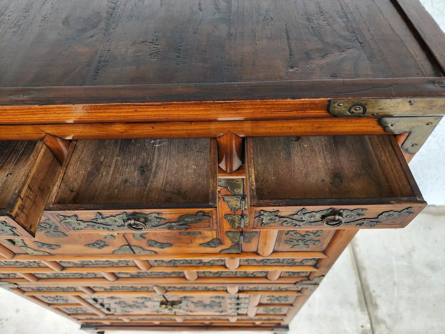 Antique Korean Bandaji Nong Tansu Scholars Wedding Cabinet