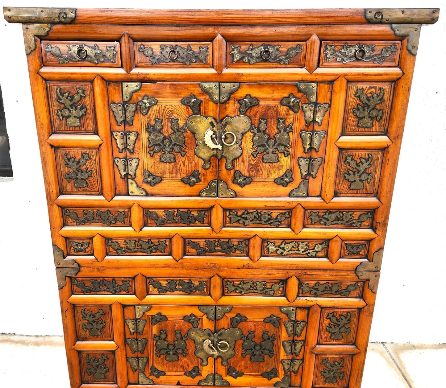 Antique Korean Bandaji Nong Tansu Scholars Wedding Cabinet