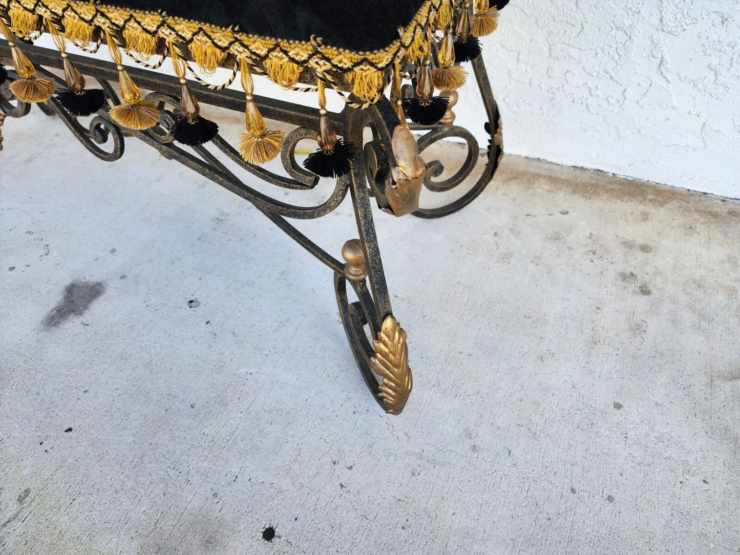 French Louis XV Wrought Iron Ormolu Bench