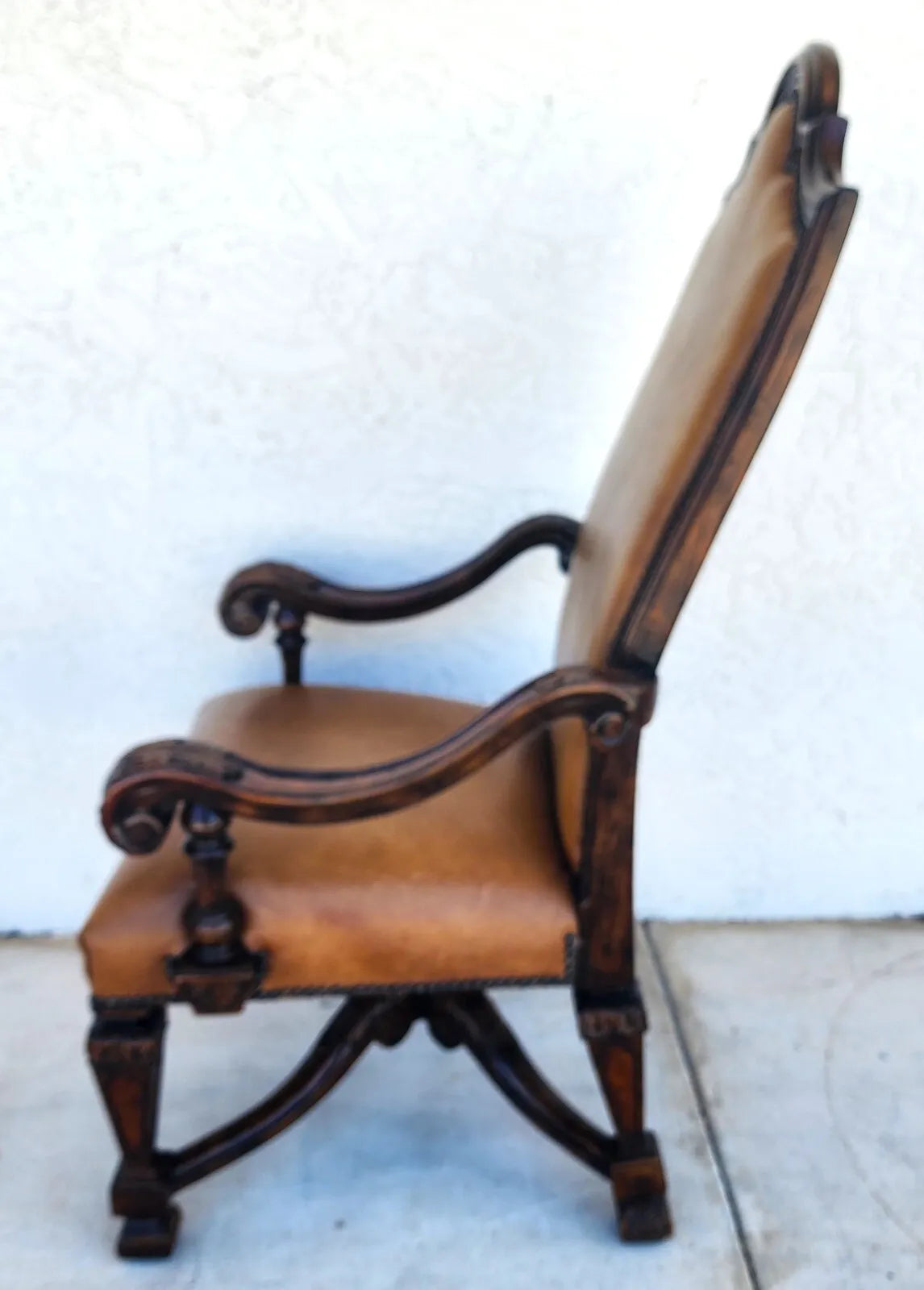 Leather Throne Armchair by THEODORE ALEXANDER