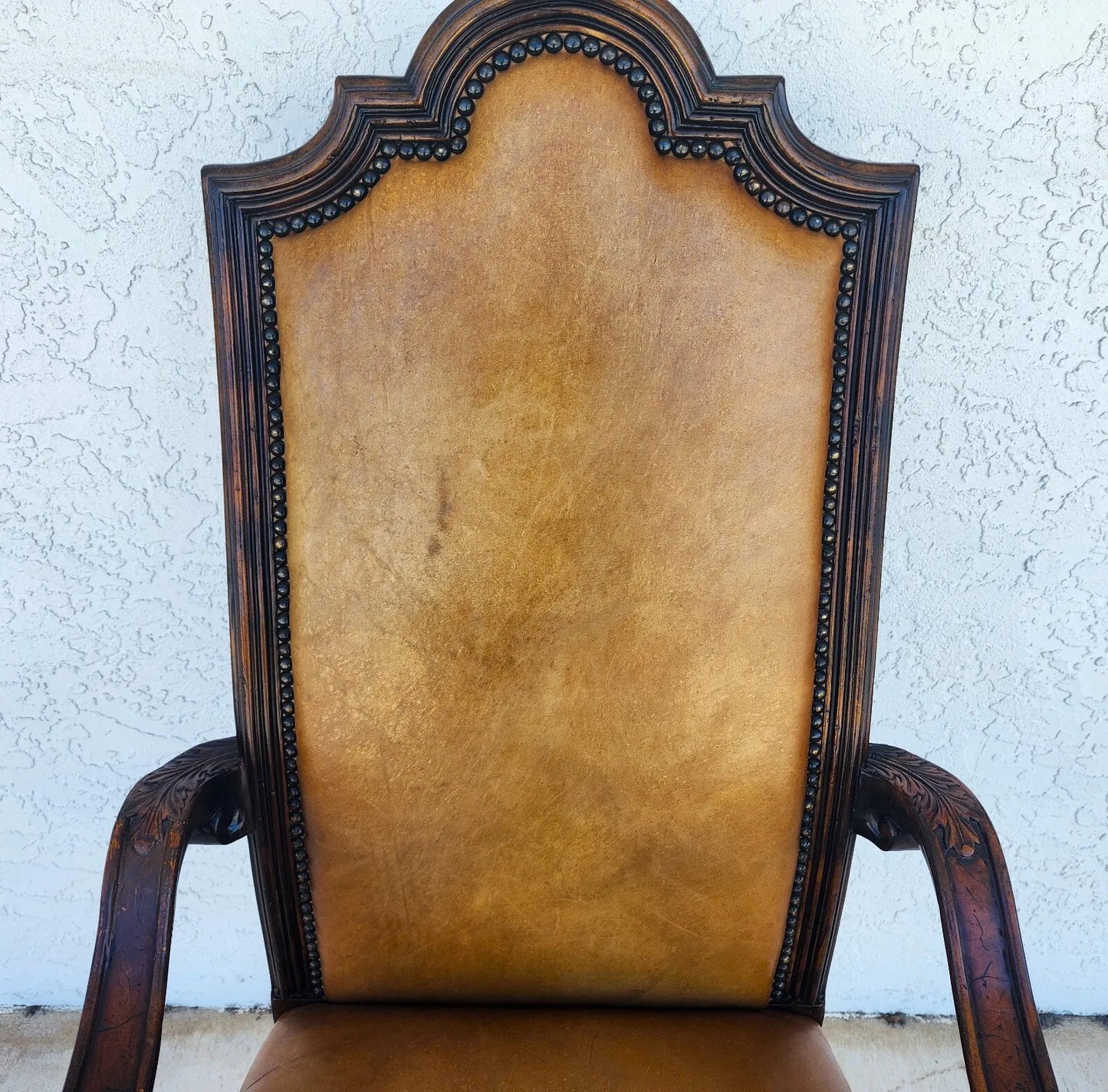 Leather Throne Armchair by THEODORE ALEXANDER