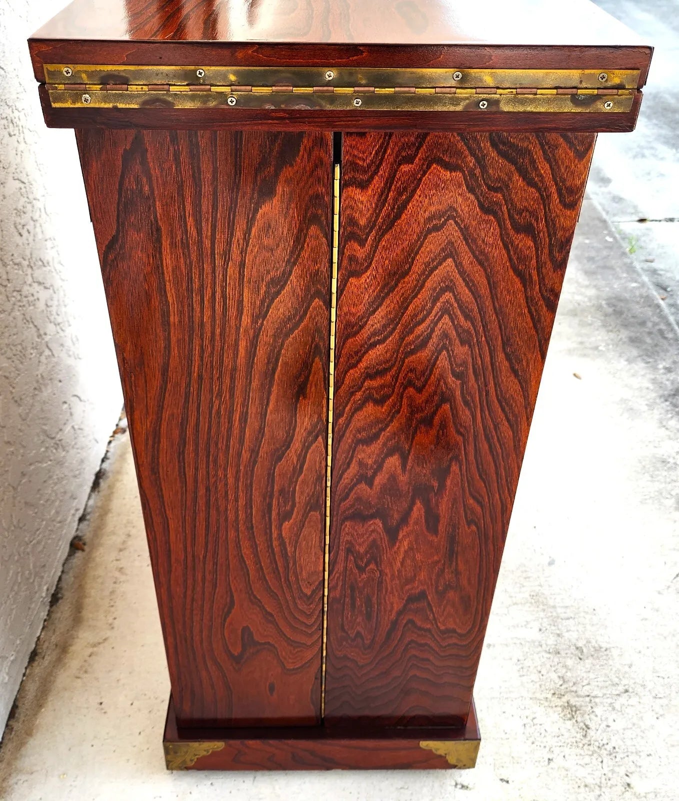 Asian Dry Bar Fold Out Chinoiserie Rosewood Rolling