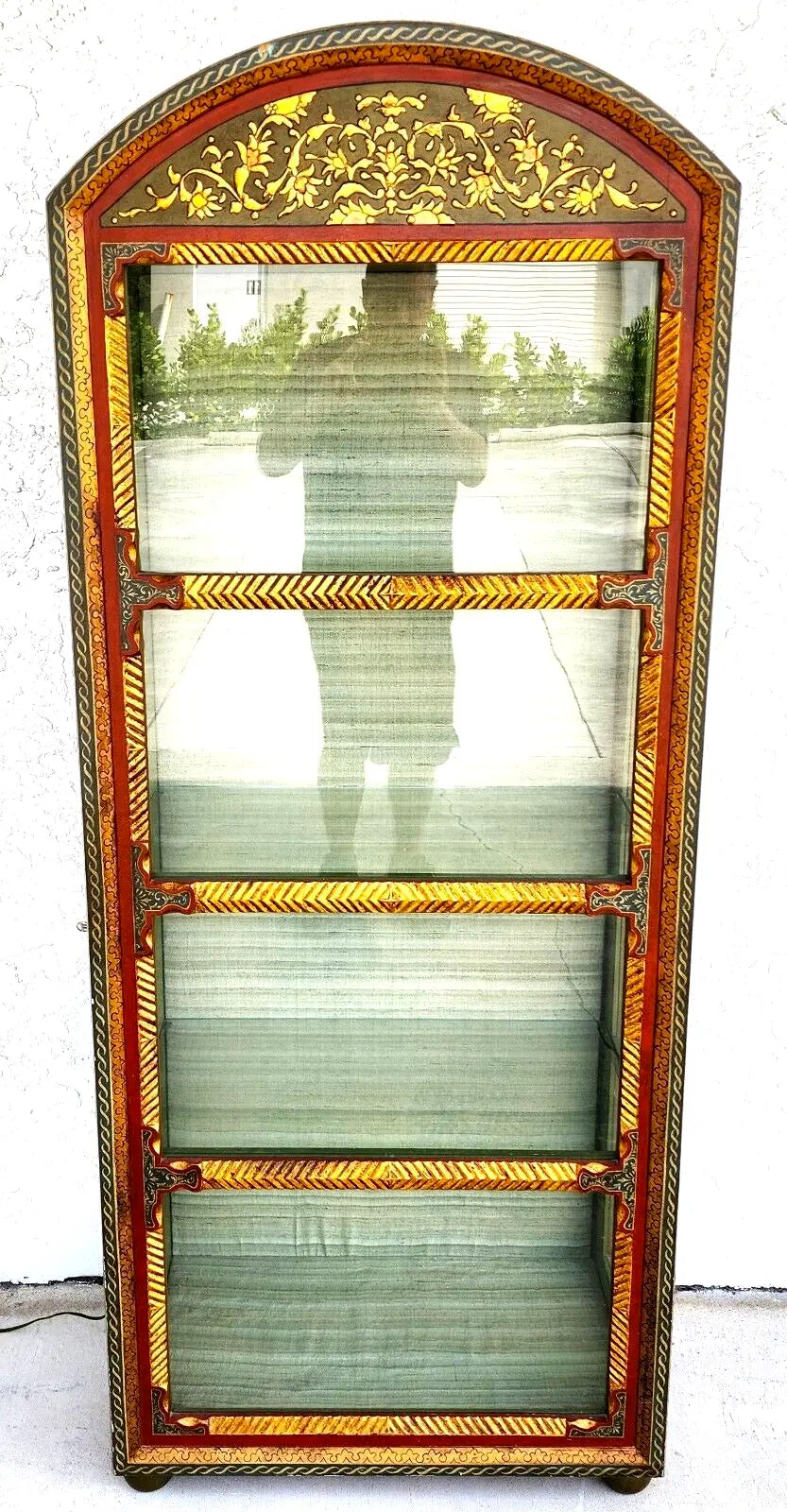 French Display Cabinet Giltwood Hand Painted Curio