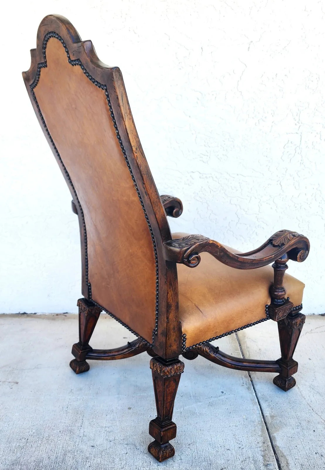 Leather Throne Armchair by THEODORE ALEXANDER