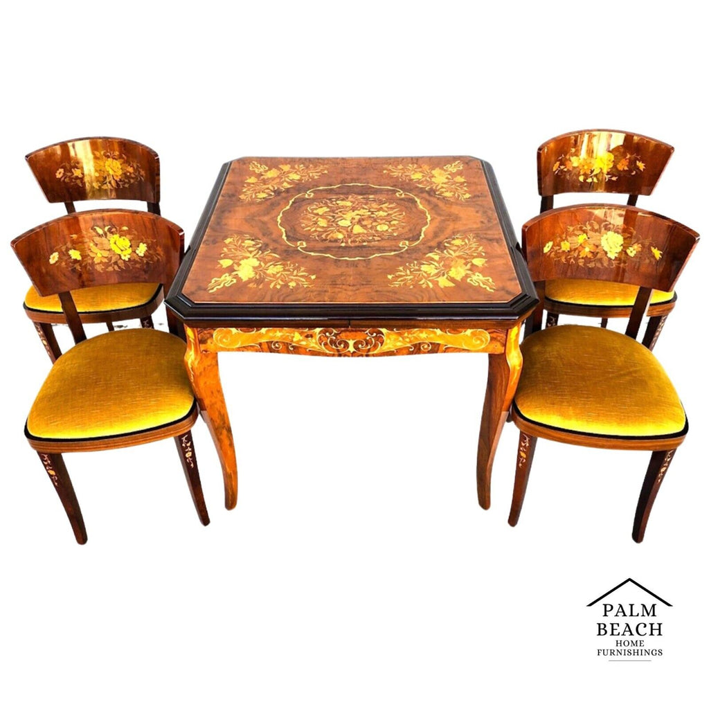 Notturno Intariso Casino Game Table Chairs Italian