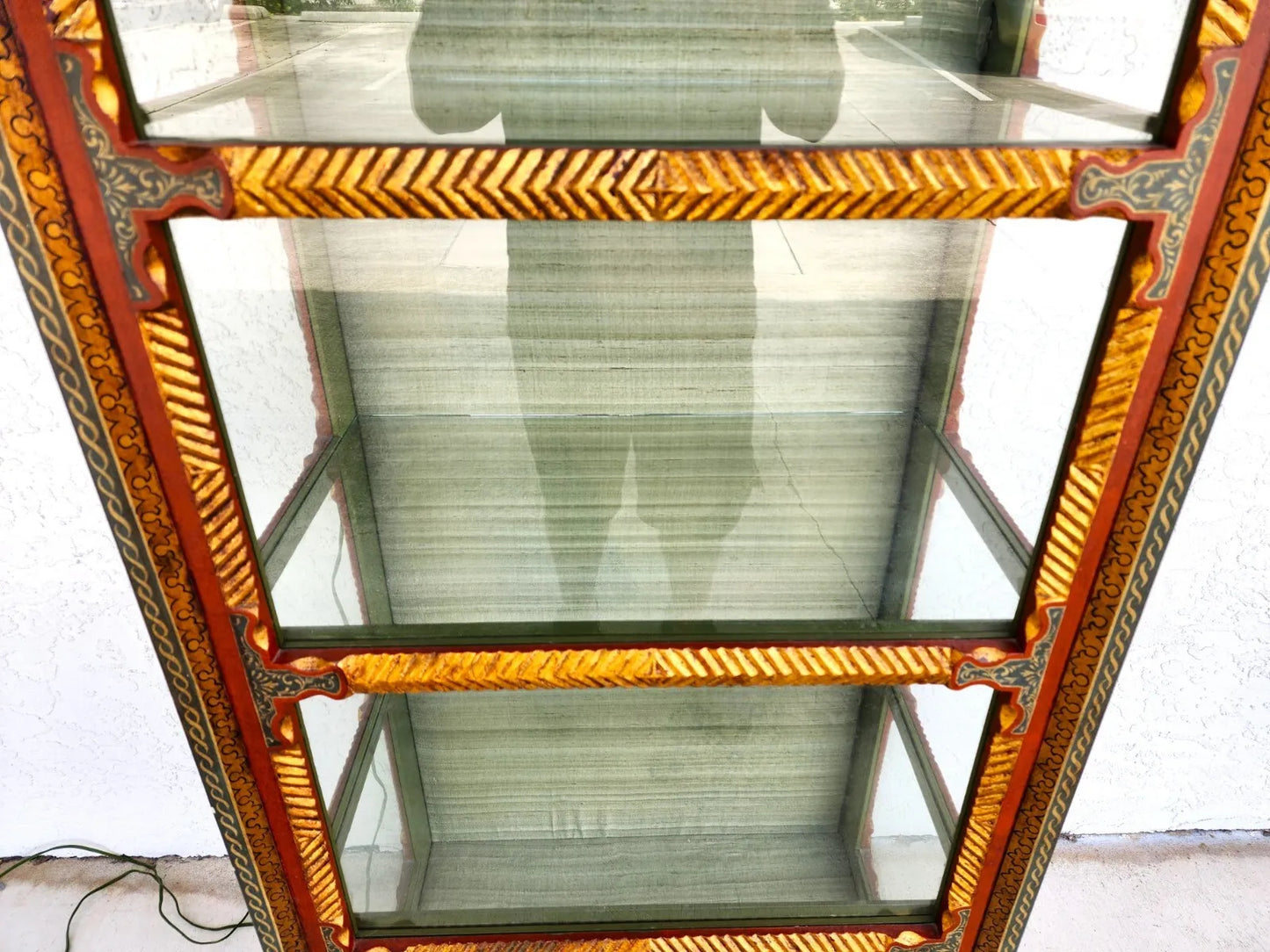 French Display Cabinet Giltwood Hand Painted Curio