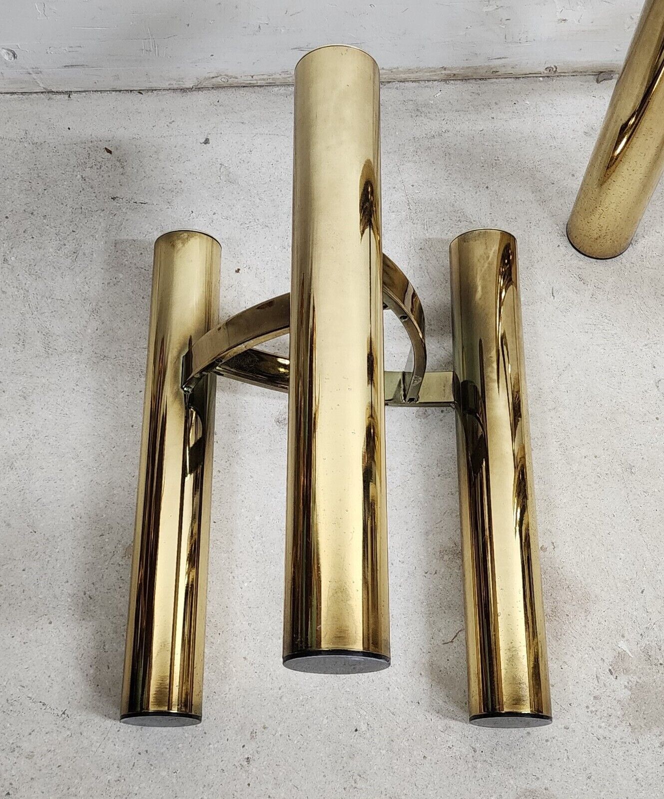 MCM Tubular Brass Table Set Vintage