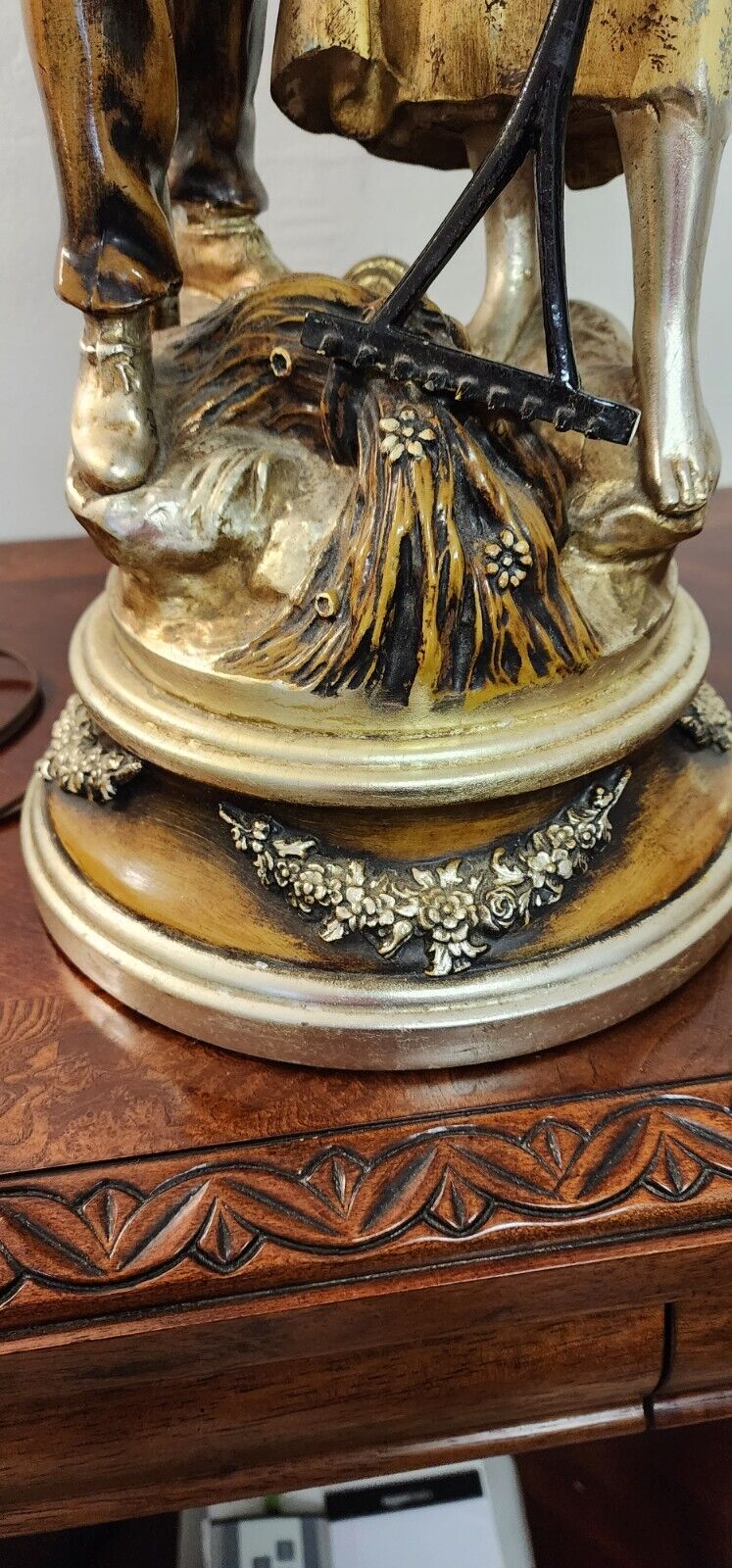 Table Lamp by L & F Moreau Farm Boy Girl Rare